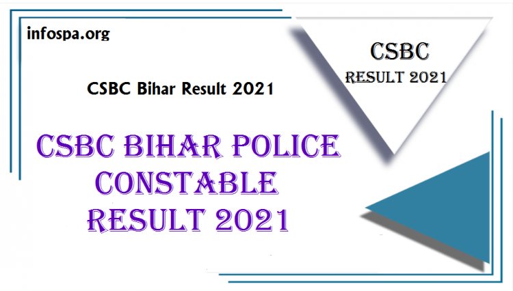 CSBC Bihar Police Constable Result 2021 Constable Recruitment 2021