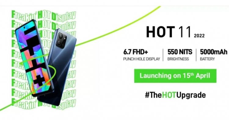 Infinix Hot 11 2022 Launch in India on April 15th; with Specifications Revealed via a Flipkart Listing.