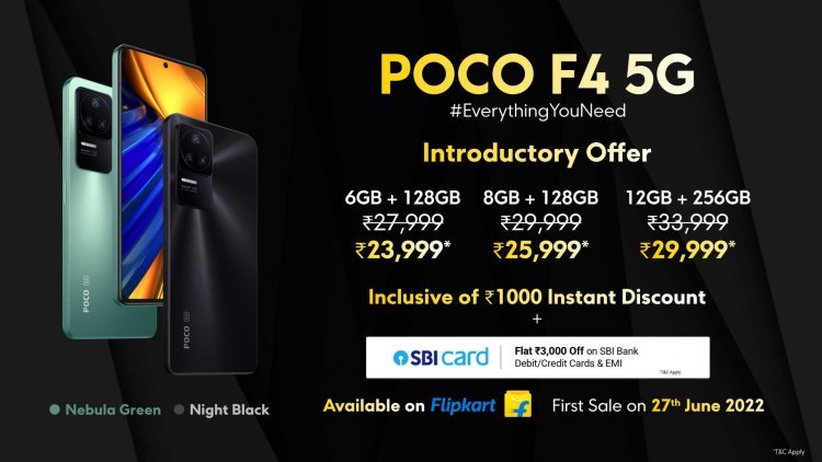 POCO F4 5G Sale in India to Start Today on Flipkart with Rs 3000 Off Price and Specifications