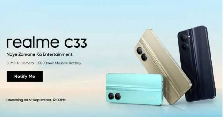 Realme C33 has been listed on Flipkart ahead of its September 6th launch in India.