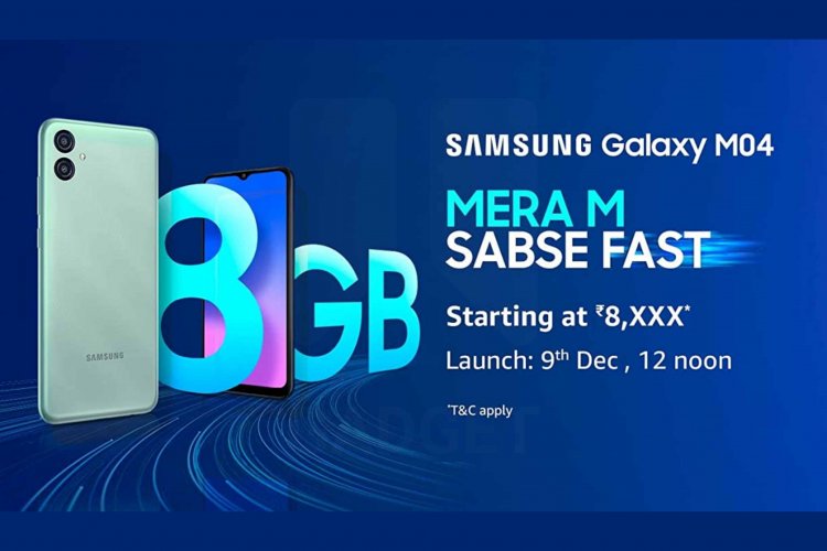 Samsung Galaxy M04 has been officially confirmed to launch in India on December 9: and Other Details