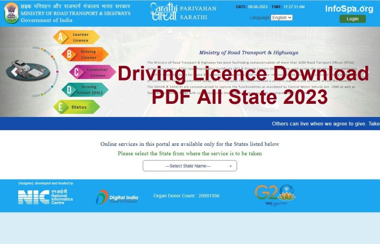 Driving Licence Download PDF All State 2023