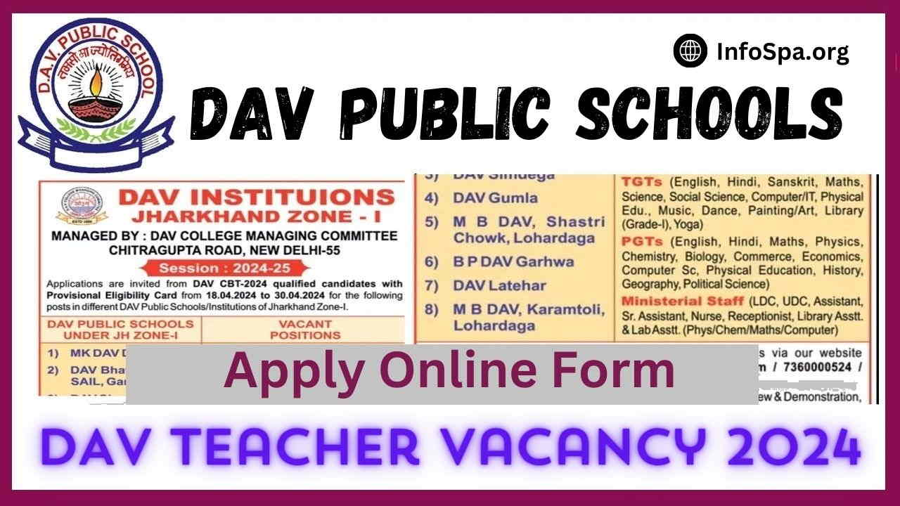 DAV Teacher Vacancy 2024 in Jharkhand