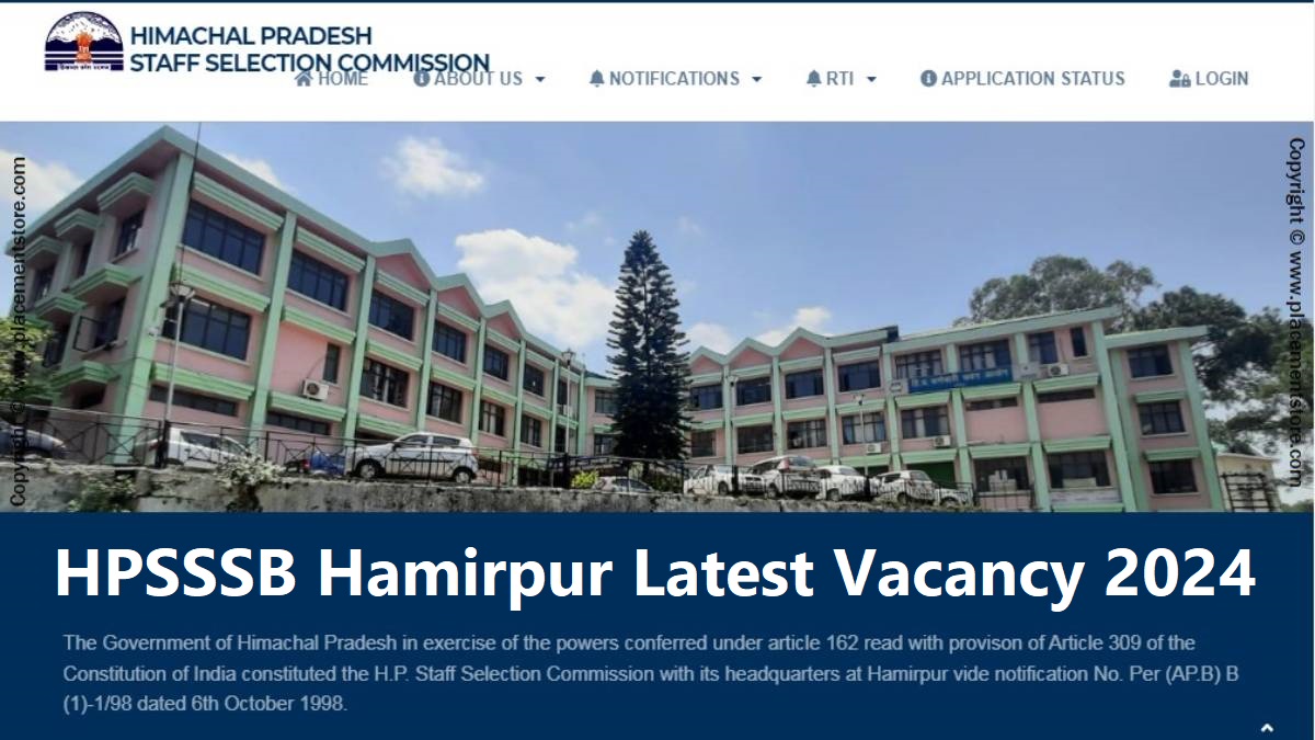 HPSSSB Hamirpur Latest Vacancy 2024